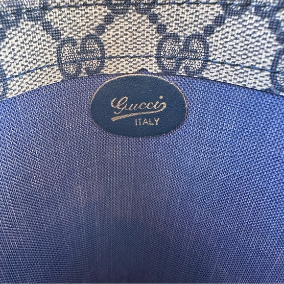 Gucci Vintage Sherry Line Supreme GG Tote Marmont Navy - Picture 7 of 16